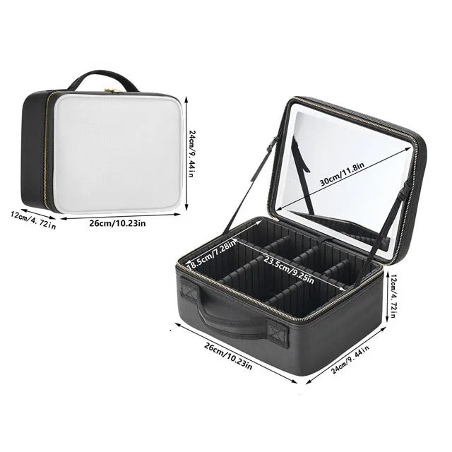 💡 GlamBox® Cosmetiquero Con Espejo & Luz LED
