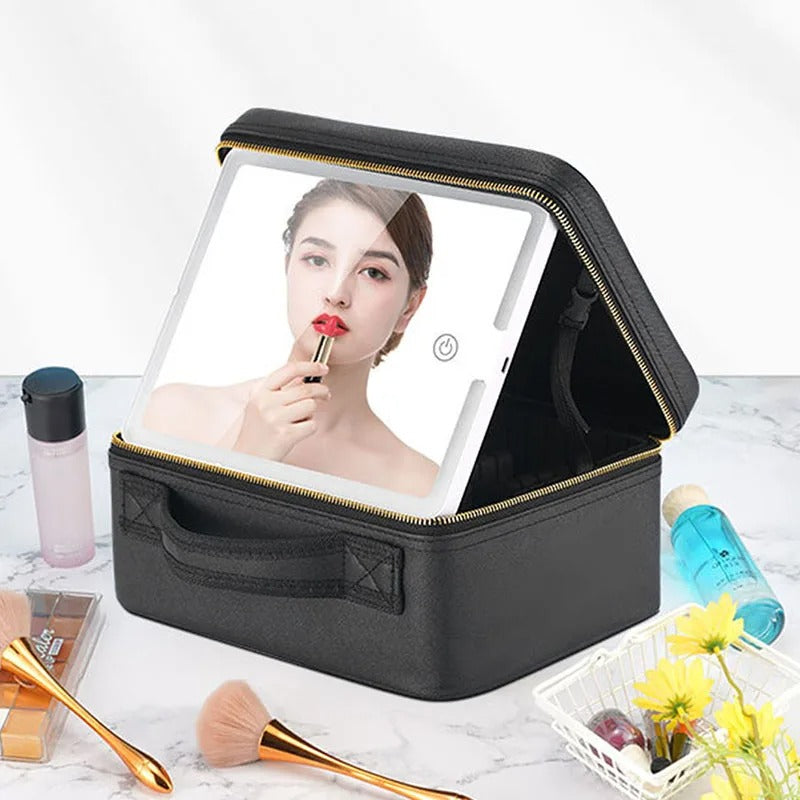 💡 GlamBox® Cosmetiquero Con Espejo & Luz LED
